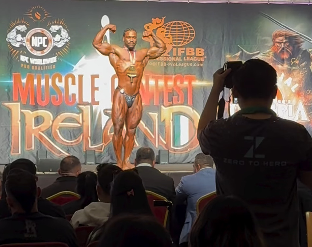 Pat competing on stage in Ireland